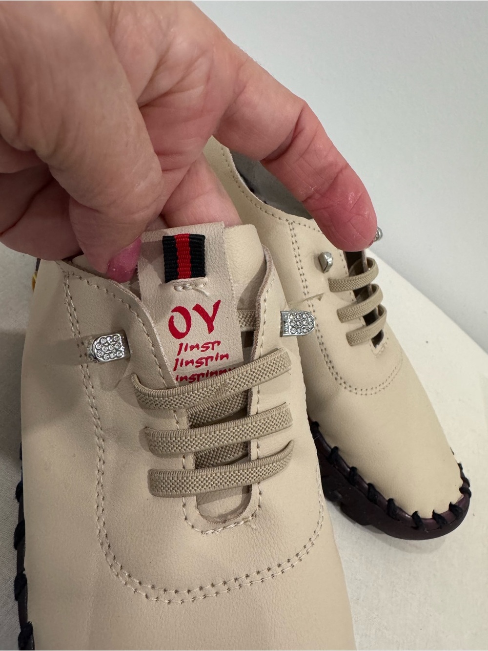 Kids Cream Casual Lace-Up Shoes by